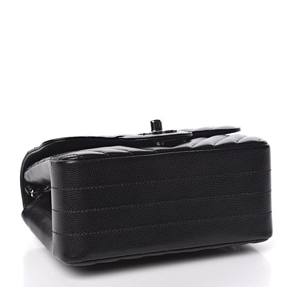 Chanel Caviar Chevron Quilted Mini Square Flap Black 4 of 10