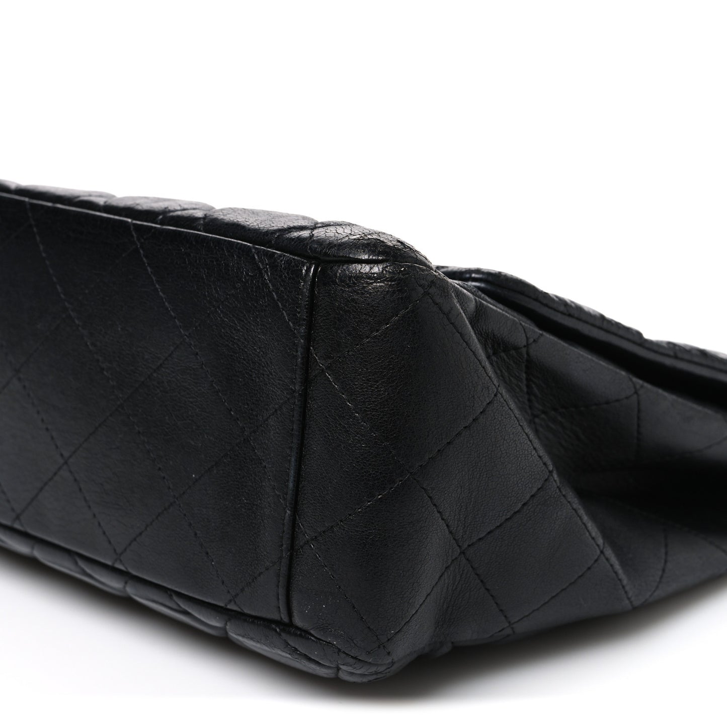 Lambskin Quilted Maxi Double Flap Black