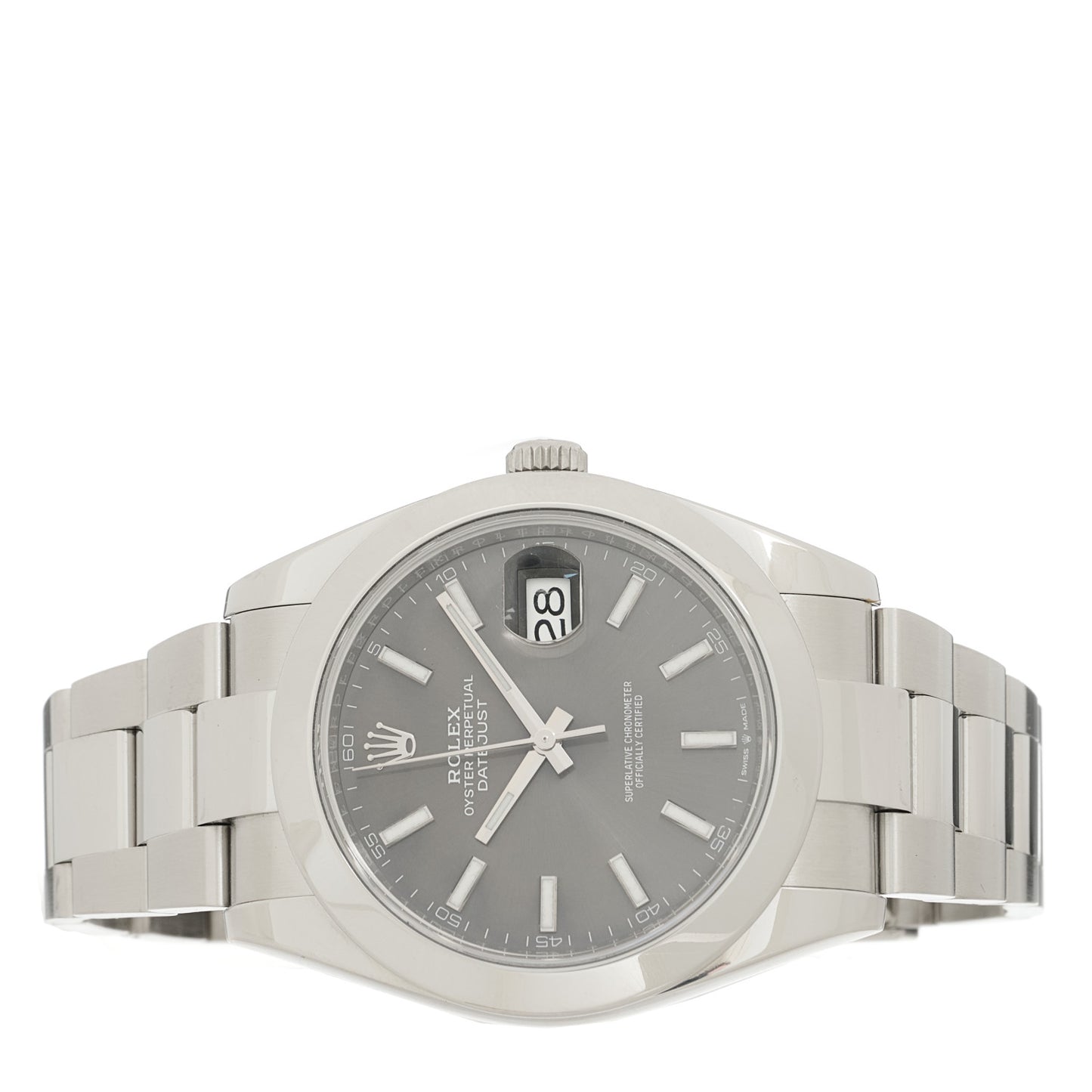 Stainless Steel 41mm Oyster Perpetual Datejust Watch Slate 126300