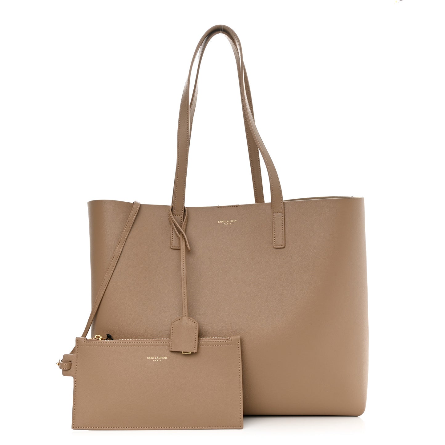 Calfskin Large Shopping Tote Dark Toffee