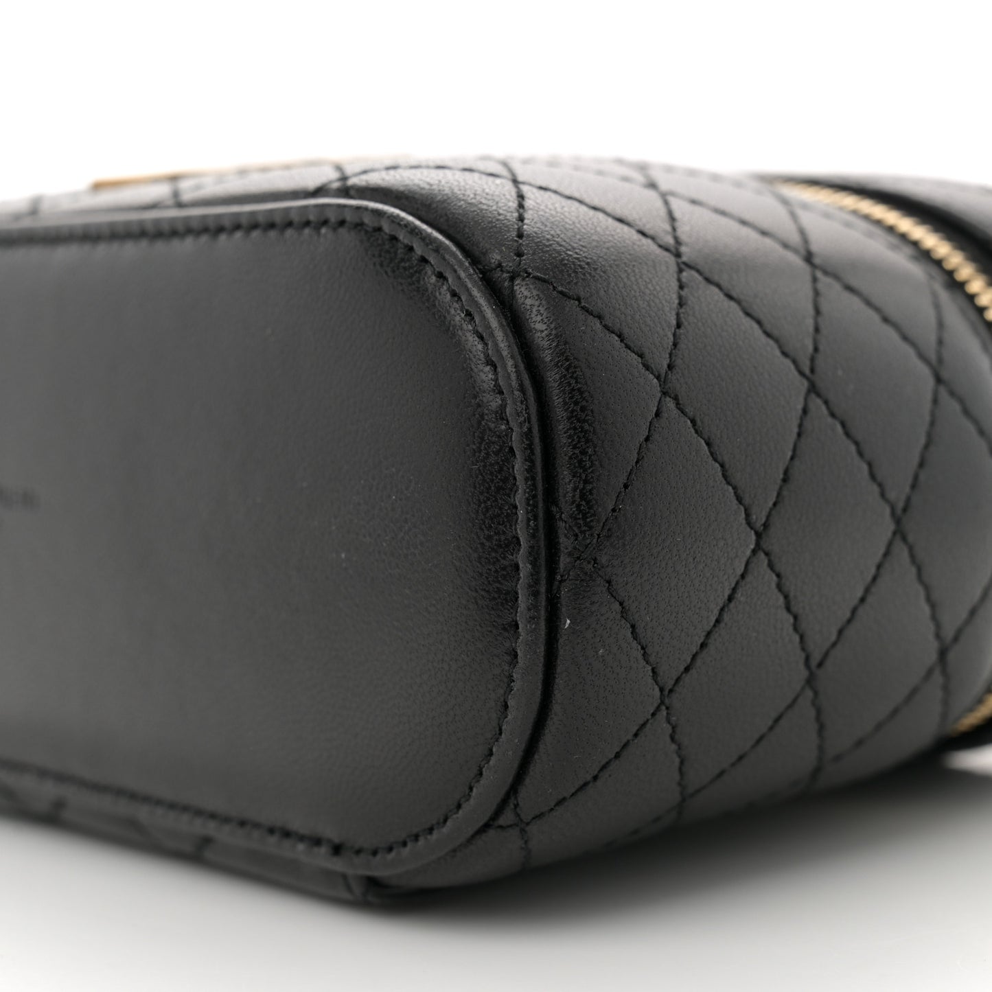 Lambskin Quilted Mini Gaby Vanity Case Black