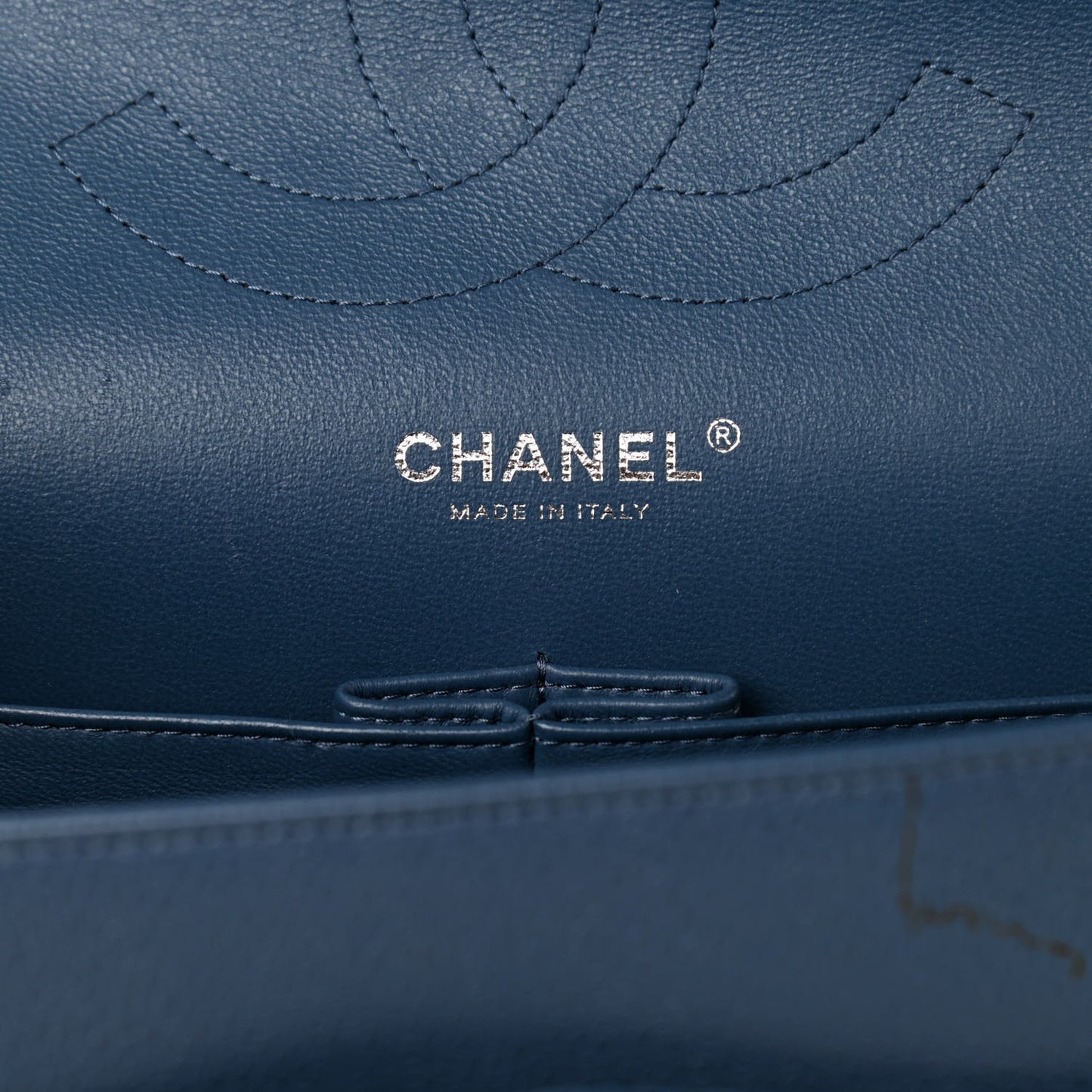 Caviar Quilted Jumbo Double Flap Navy Blue