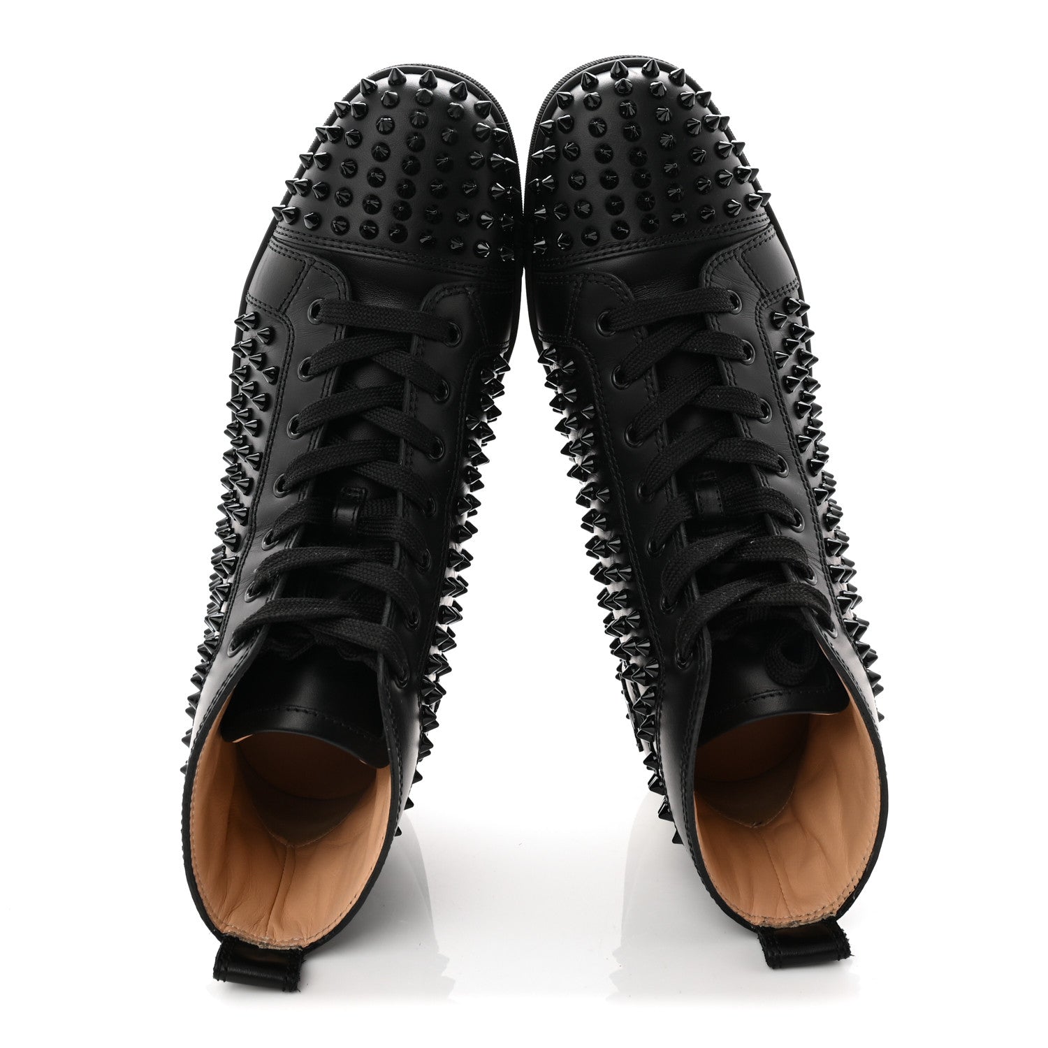 Christian Louboutin Calfskin Mens Louis Spikes Flat Sneakers 43 Black 5 of 11
