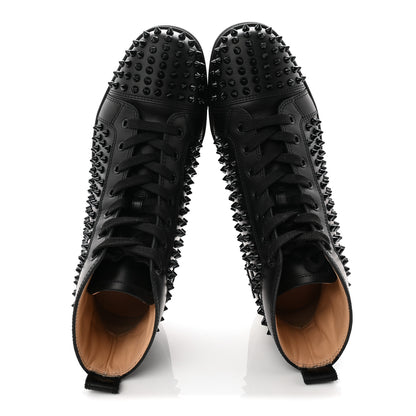 Christian Louboutin Calfskin Mens Louis Spikes Flat Sneakers 43 Black 5 of 11