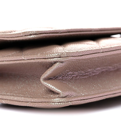 Chanel Iridescent Caviar Quilted Wallet On Chain WOC Beige 9 of 11