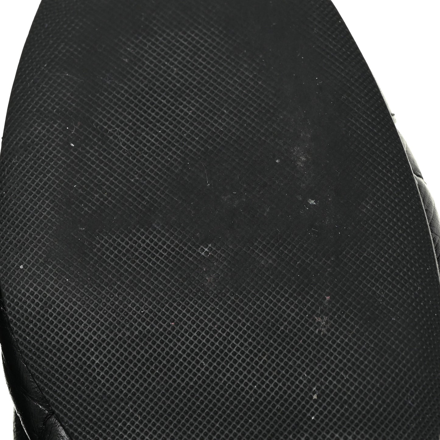 Aged Calfskin Quilted Cap Toe Ballerina Flats 35.5 Black
