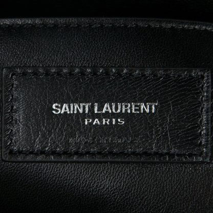 Saint Laurent Sheepskin Matelasse Chevron Monogram Monochrome Large College Satchel Black 6 of 6