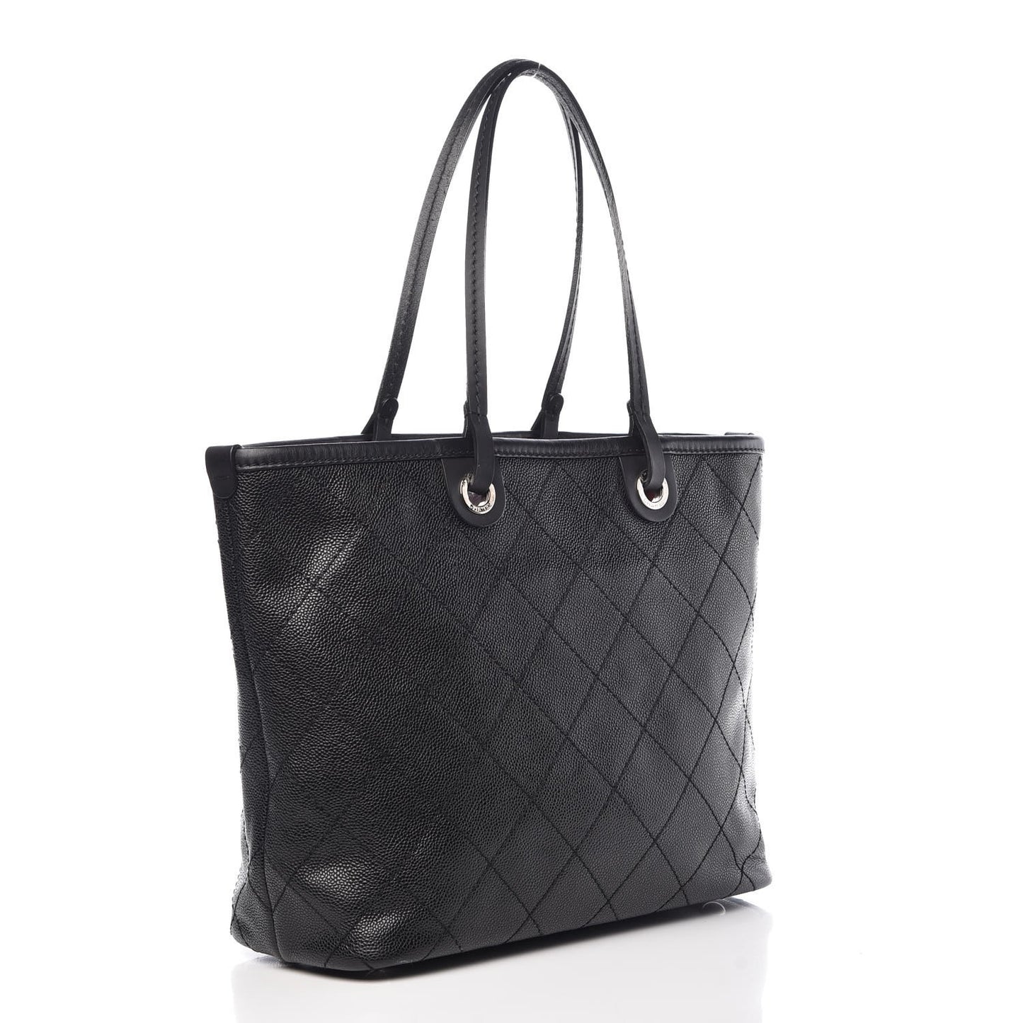 Grained Calfskin Shopping Fever Tote Black