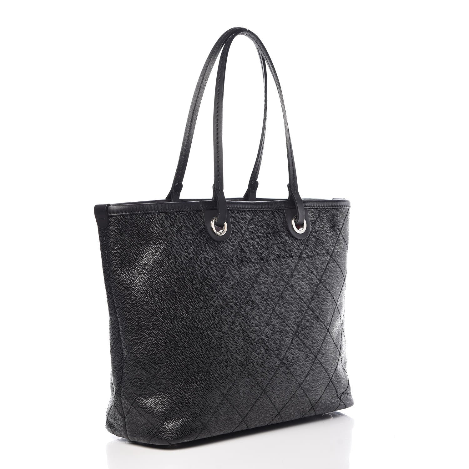 Chanel Grained Calfskin Shopping Fever Tote Black 3 of 8