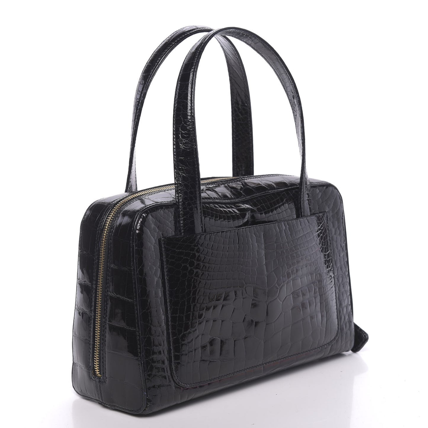 Alligator Bowler Bag Black