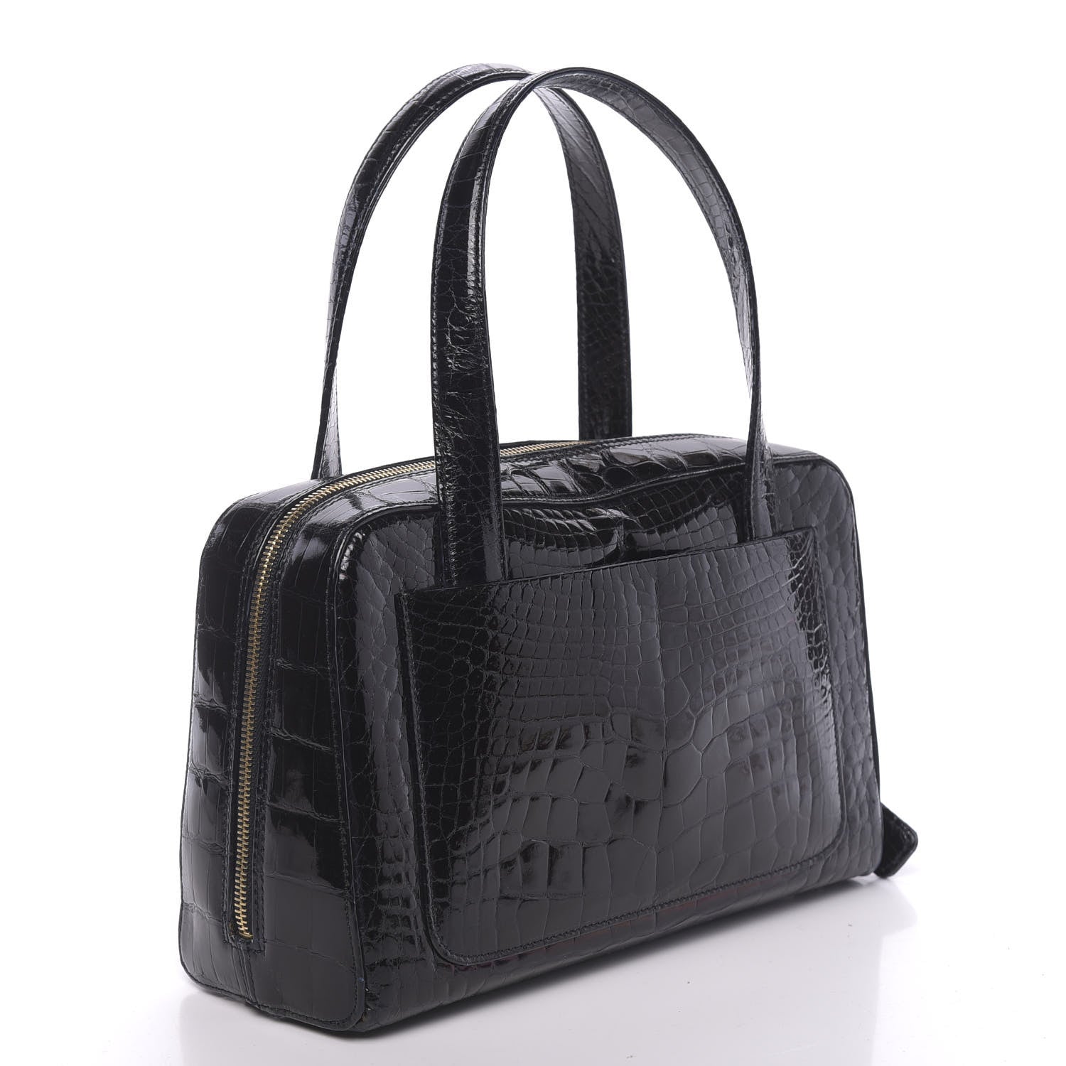Chanel Alligator Bowler Bag Black 3 of 11