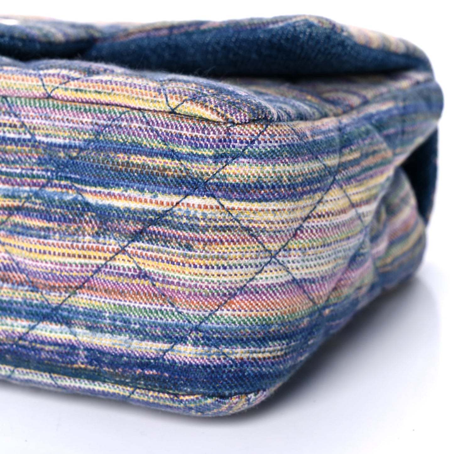 Striated Quilted Classics in Fabrics Mini Rectangular Flap Blue