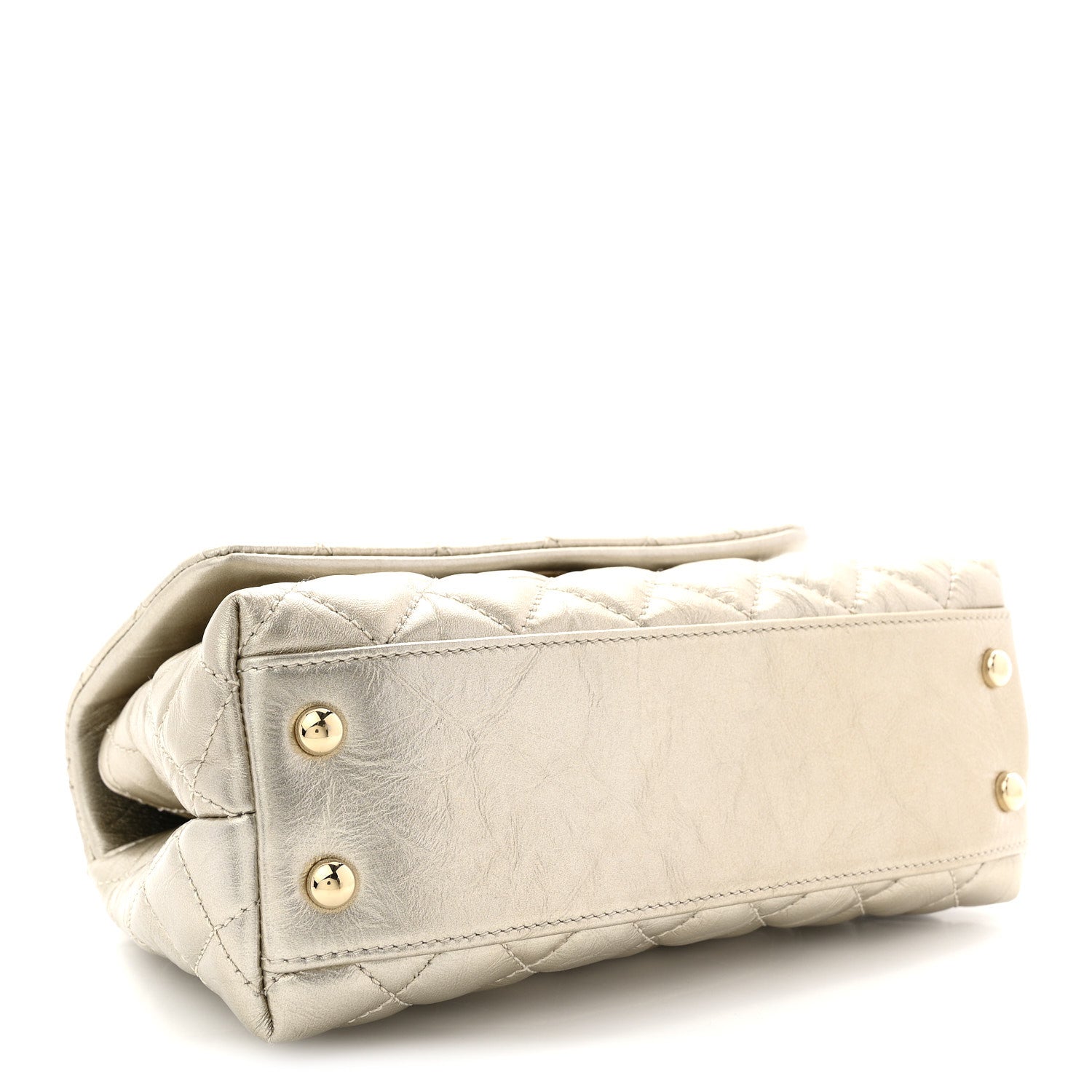 Chanel Metallic Aged Calfskin Quilted Mini Coco Handle Flap Gold 4 of 11