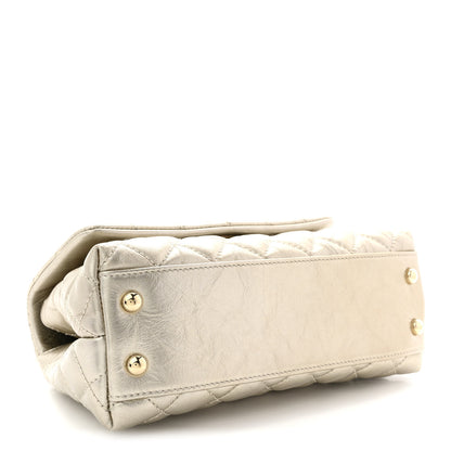 Chanel Metallic Aged Calfskin Quilted Mini Coco Handle Flap Gold 4 of 11
