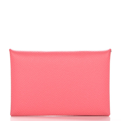 Hermes Epsom Calvi Card Case Rose Azalee 1 of 10