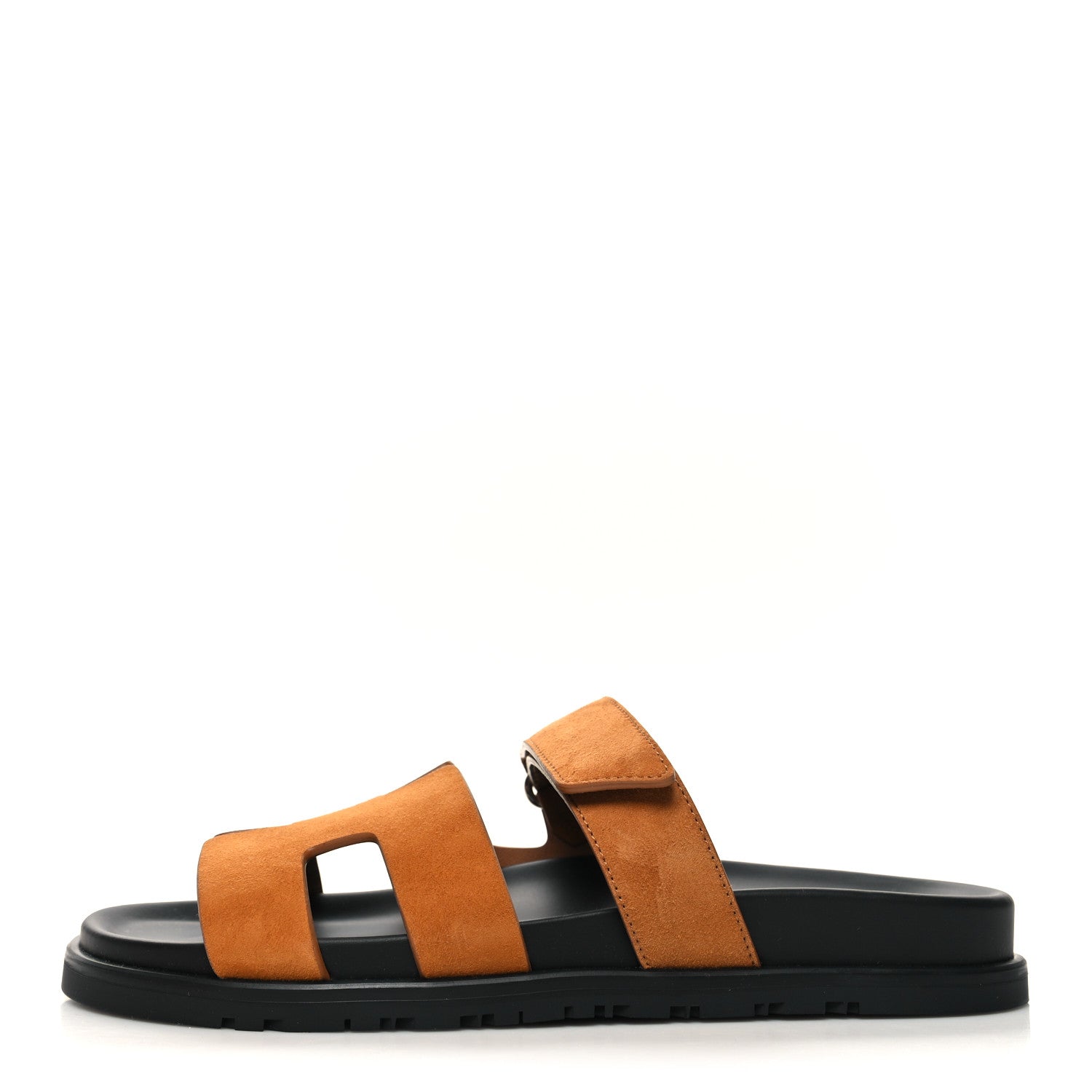 Hermes Suede Goatskin Womens Chypre Sandals 39 Natural 1 of 9