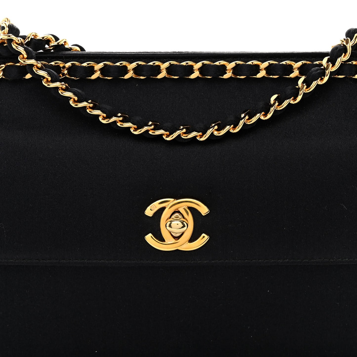 Satin Mini Flap Black