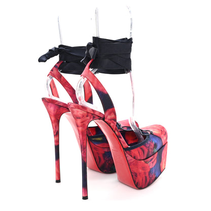Christian Louboutin Crepe Satin Rose Cassia Platform Lace Up 160 Pumps 39 Multicolor 5 of 8