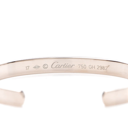 Cartier 18K White Gold LOVE Cuff Bracelet 17 4 of 6