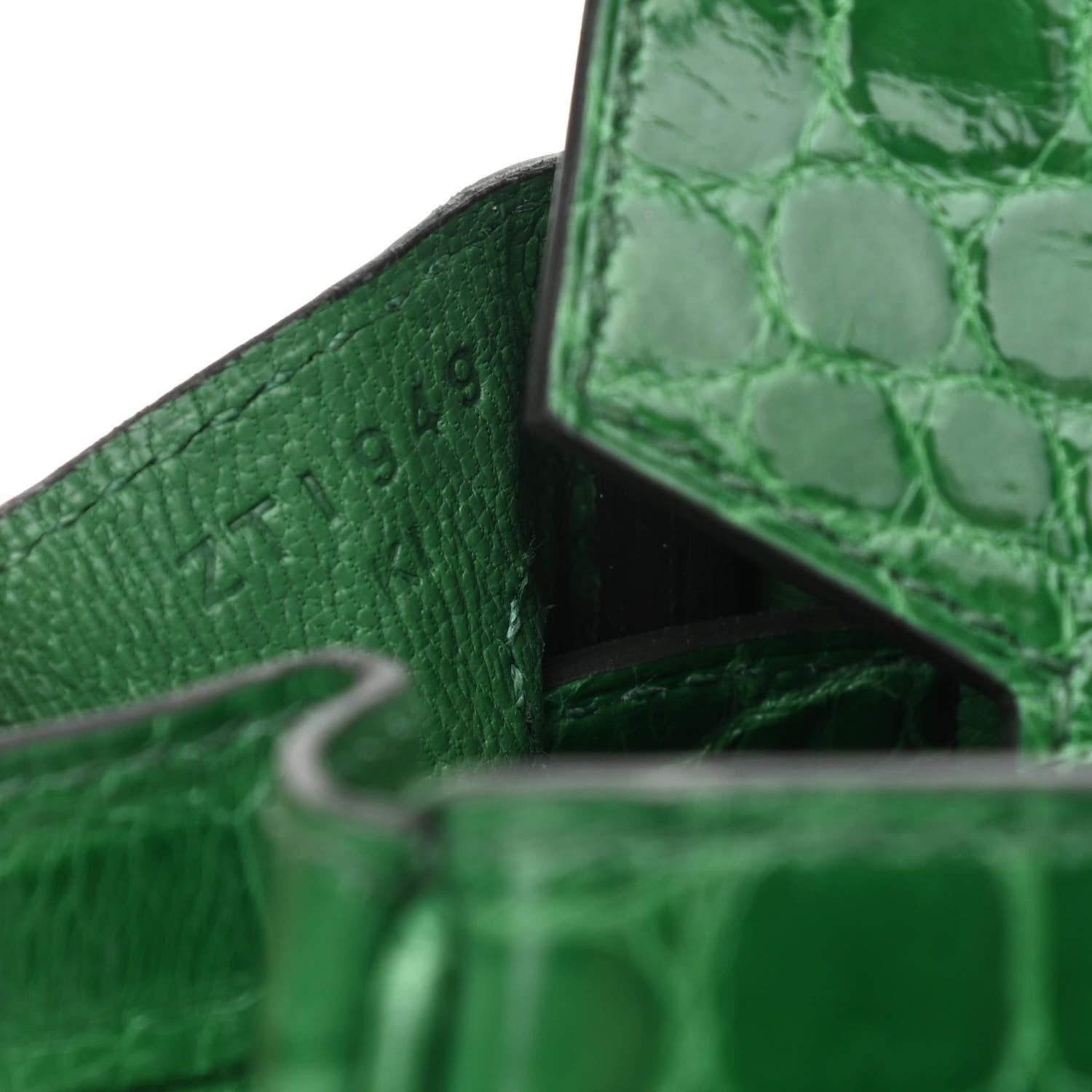 Hermes Shiny Niloticus Crocodile Birkin 25 Cactus 7 of 14