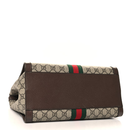 Gucci GG Supreme Monogram Web Medium Ophidia Tote Bag Brown 3 of 13