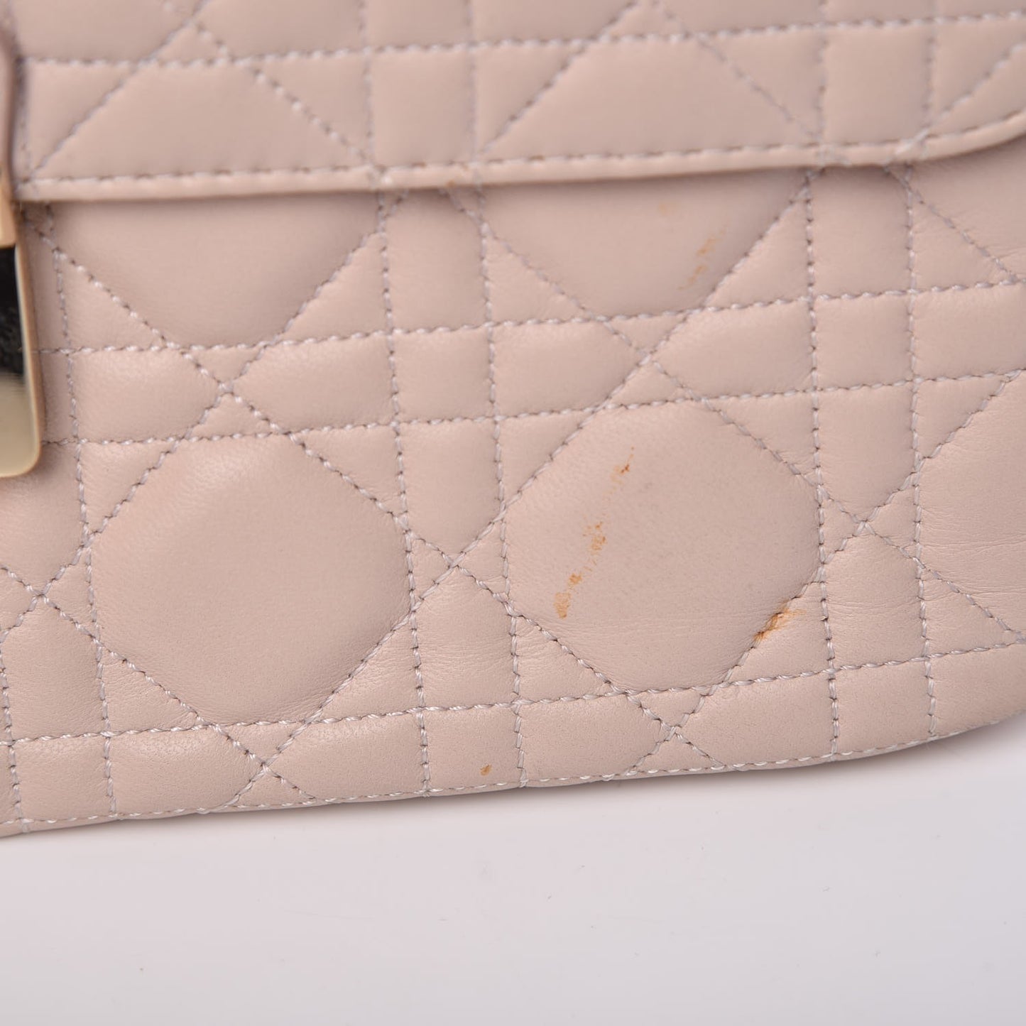 Lambskin Cannage Large Miss Dior Flap Rose Poudre