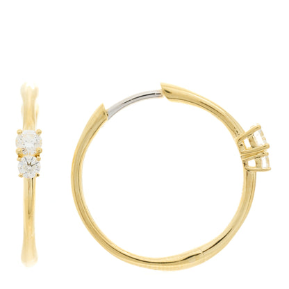 Roberto Coin 18K Yellow Gold Diamond Round Cut Hoop Earrings 1 of 4