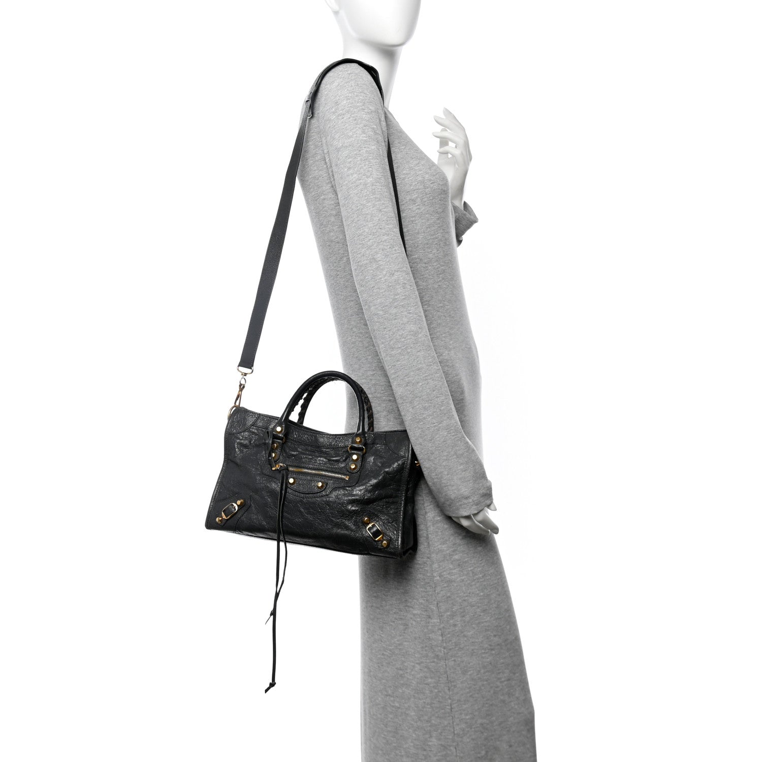 Balenciaga Agneau Classic Gold Hardware S City Gris Fossile 2 of 12