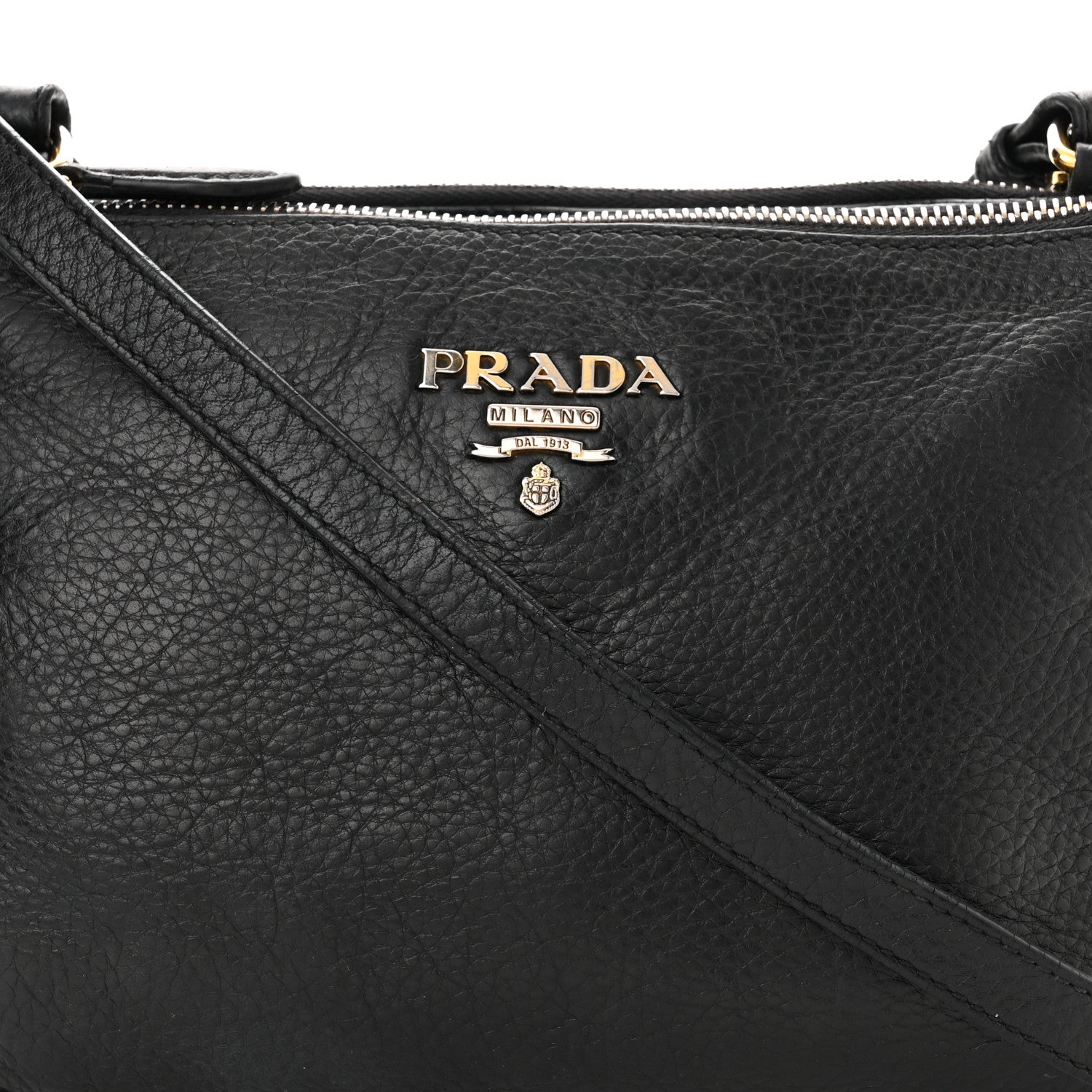 Prada Vitello Phenix Double Zip Crossbody Bag Black 8 of 10