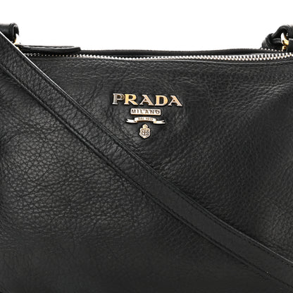 Prada Vitello Phenix Double Zip Crossbody Bag Black 8 of 10