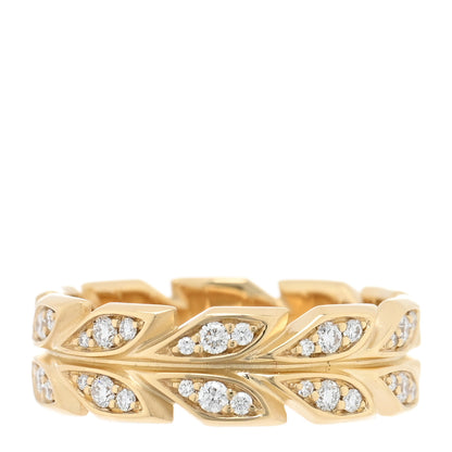 Tiffany 18K Yellow Gold Diamond Victoria Vine Band Ring 52 6 1 of 5