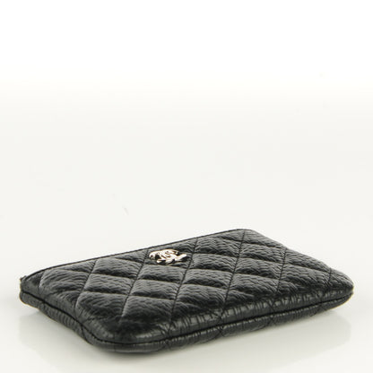 Chanel Woven Lambskin Quilted Cosmetic Pouch Black 4 of 9