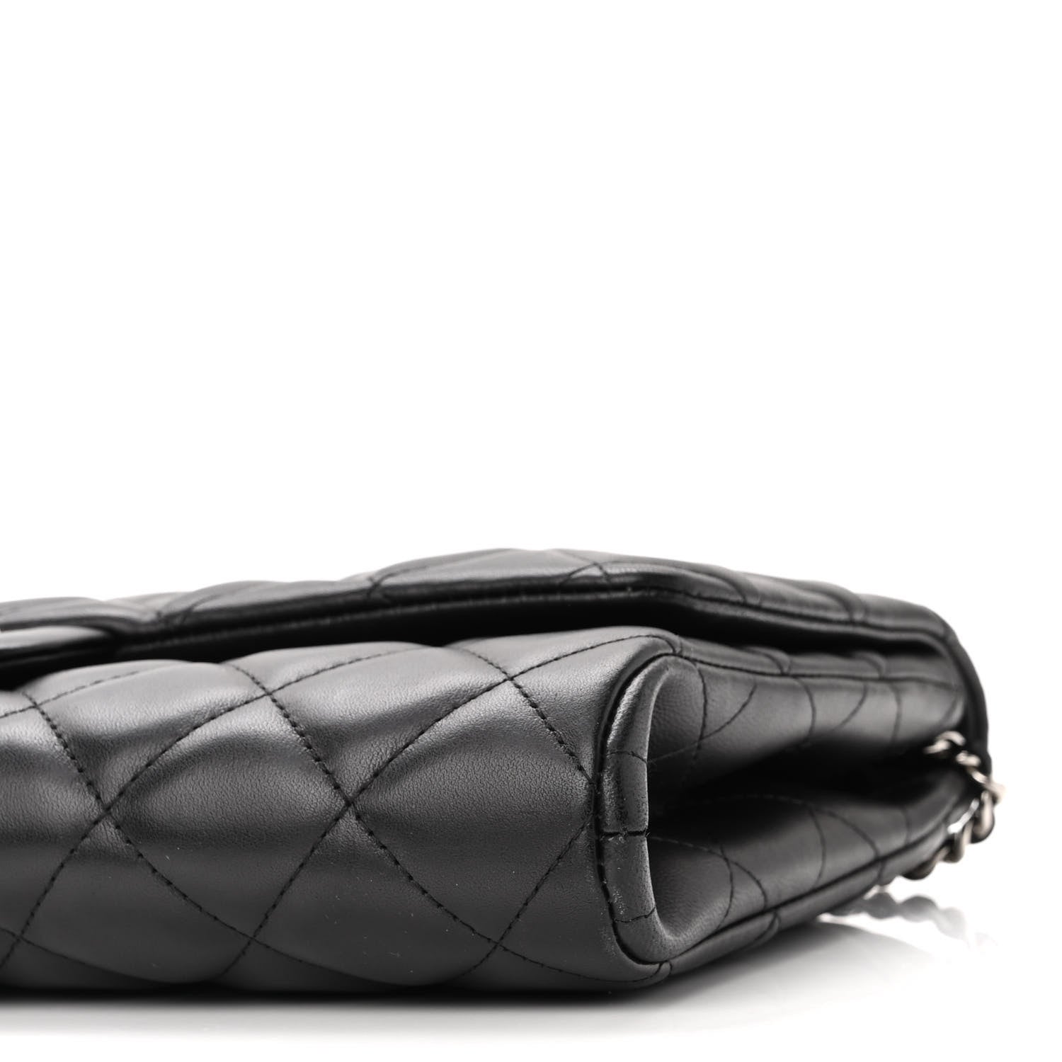 Chanel Lambskin Quilted Clutch With Chain Flap Black 9 of 10