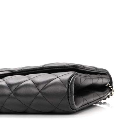 Chanel Lambskin Quilted Clutch With Chain Flap Black 9 of 10