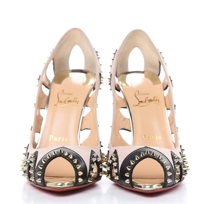 Christian Louboutin Kid Suede Specchio Spiked Circus City 100 Pumps 37.5 Ballerina 2 of 11