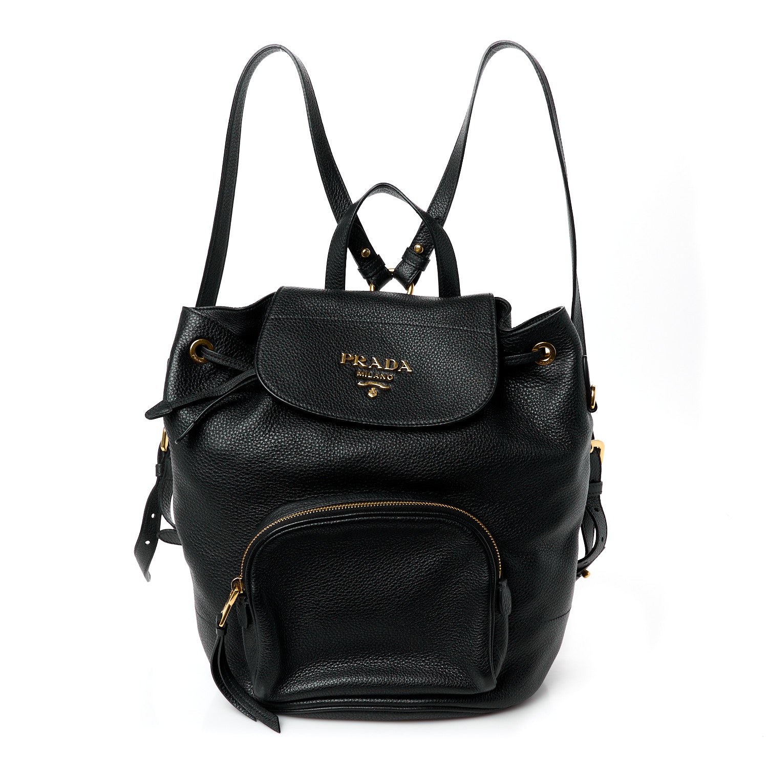 Prada Vitello Daino Backpack Black 1 of 10