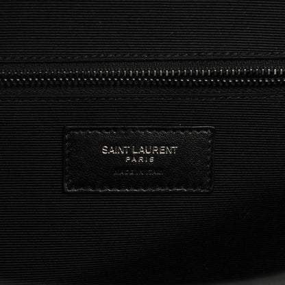 Saint Laurent Grain De Poudre Textured Mixed Matelasse Large Triquilt Monogram Monochrome Satchel Black 7 of 8