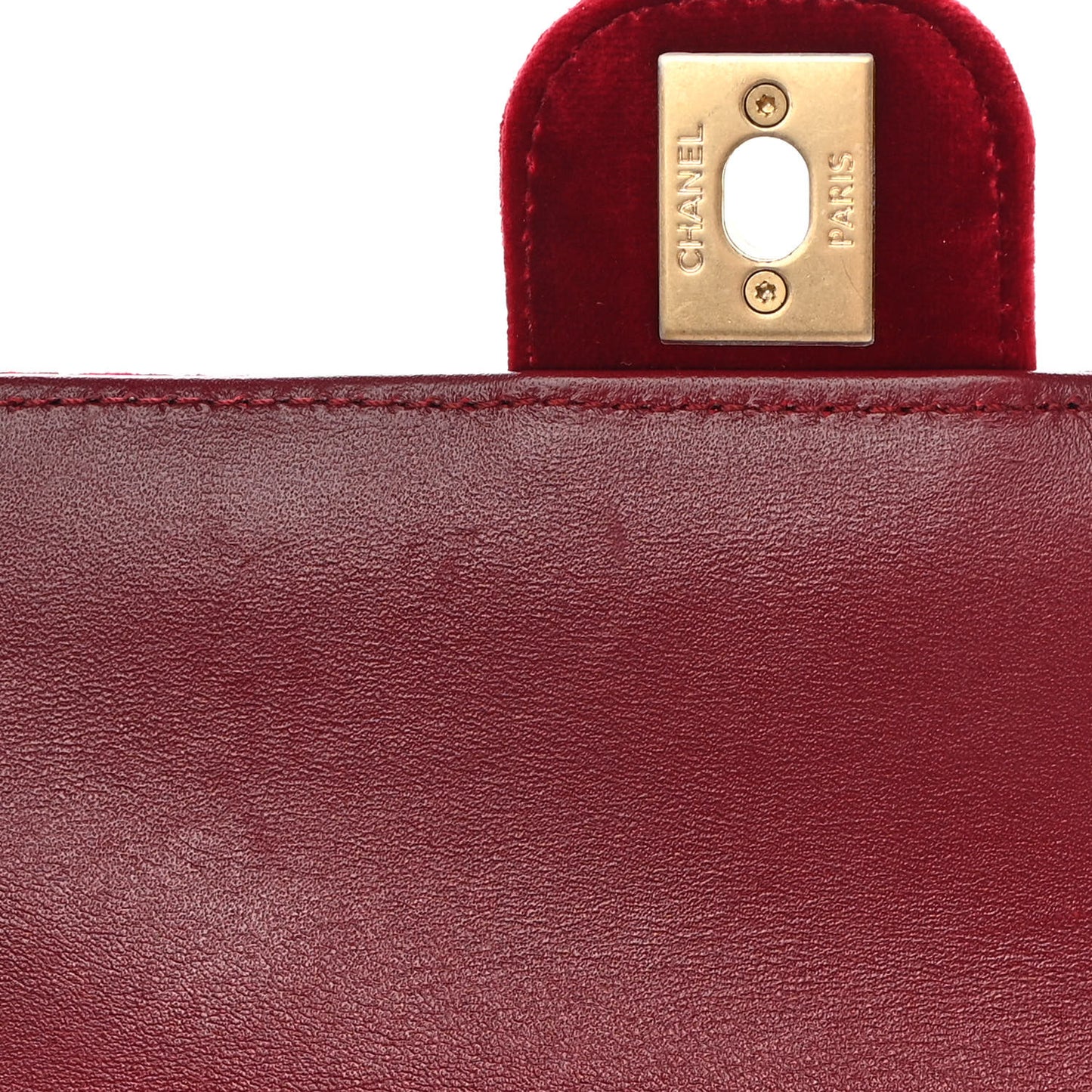 Velvet Enamel Mini Flap Red