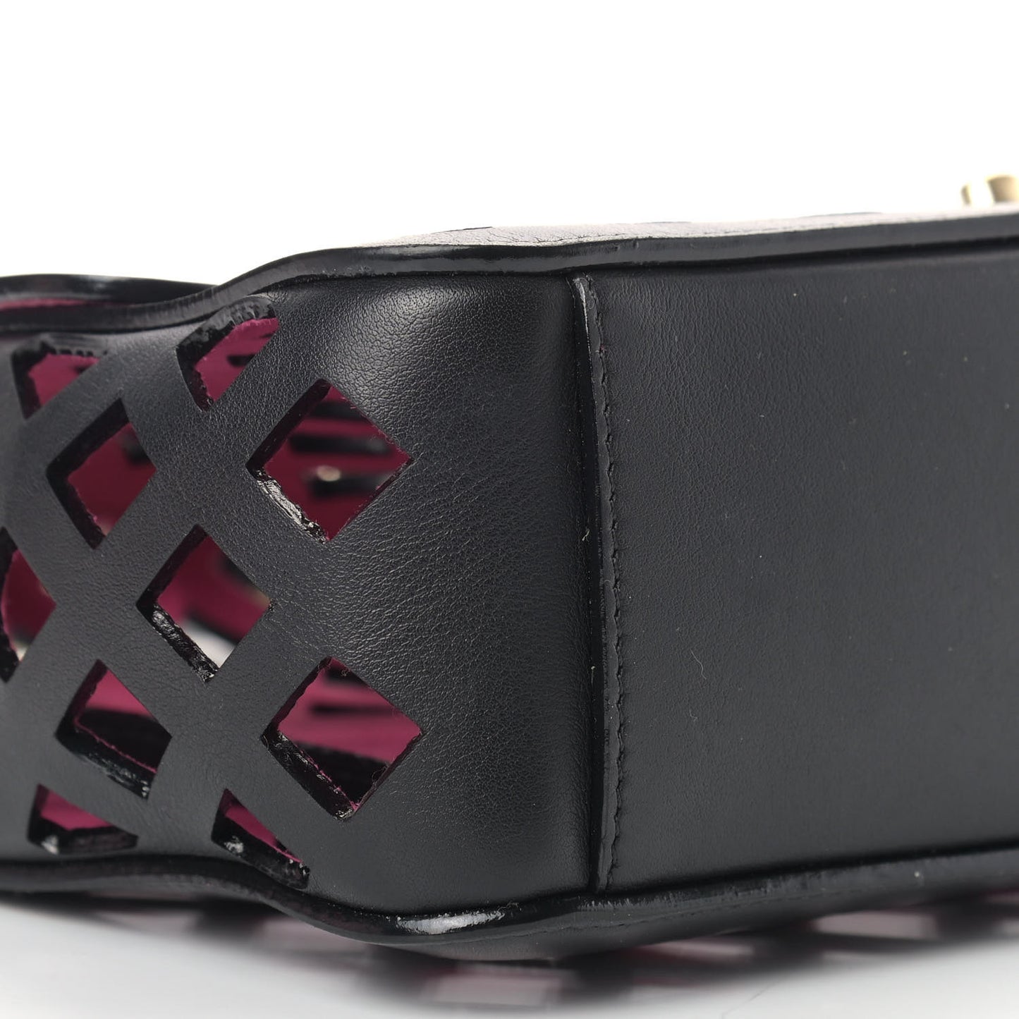 Lambskin Sea Through Flap Black Multicolor