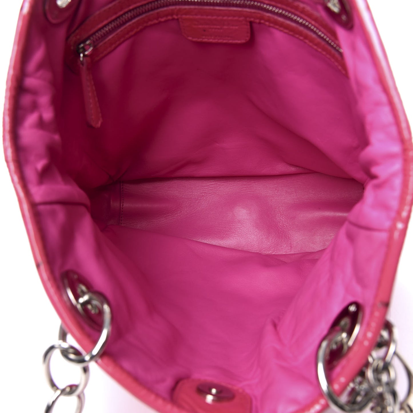 Patent Cannage Dior Soft Vertical Shopping Tote Pink
