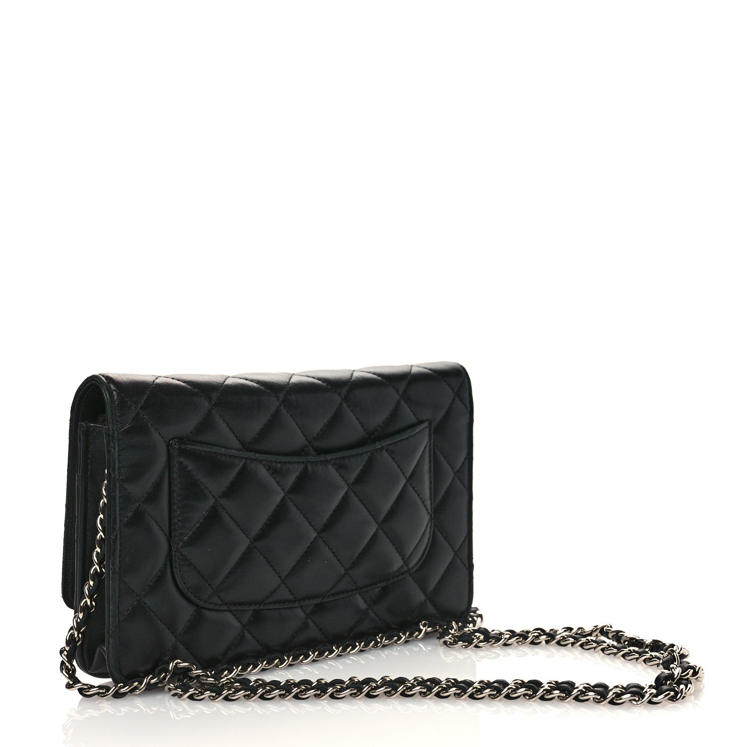 Chanel Lambskin Quilted Wallet On Chain WOC Black 3 of 12