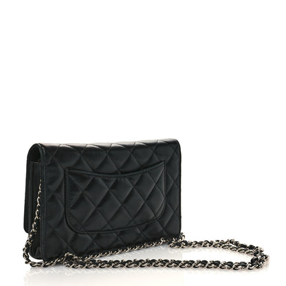 Chanel Lambskin Quilted Wallet On Chain WOC Black 3 of 12