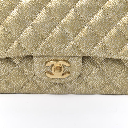 Chanel Metallic Caviar Quilted Medium Double Flap Gold 10 of 10