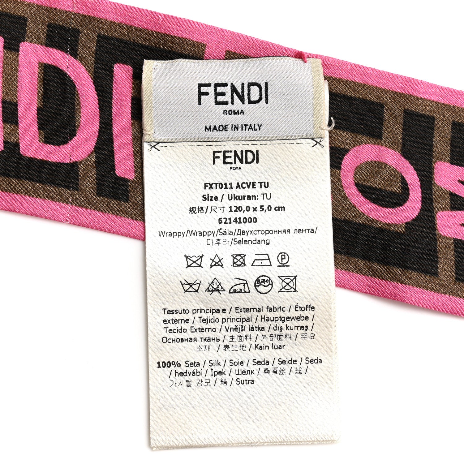 Fendi Silk Wrappy Bandeau Pink Tobacco 3 of 4