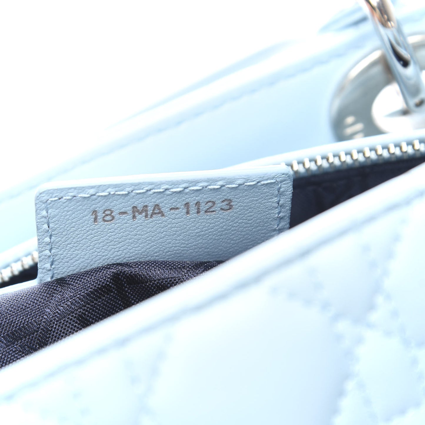 Lambskin Cannage Medium Lady Dior Light Blue