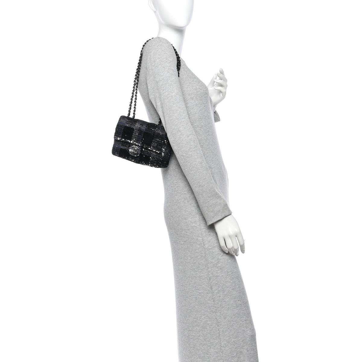 Chanel Sequin Quilted Small Single Flap Black 2 of 11
