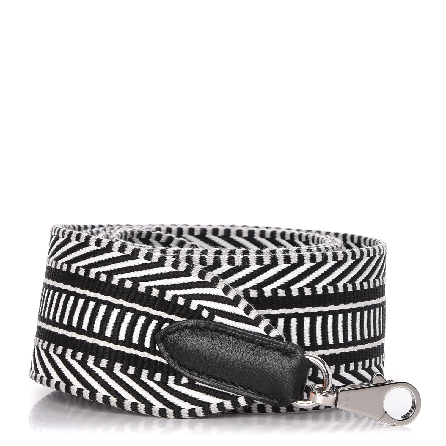 Hermes Toile Swift 50mm Sangle Cavale Shoulder Strap Black Ecru 1 of 5