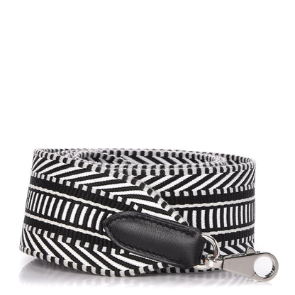 Hermes Toile Swift 50mm Sangle Cavale Shoulder Strap Black Ecru 1 of 5
