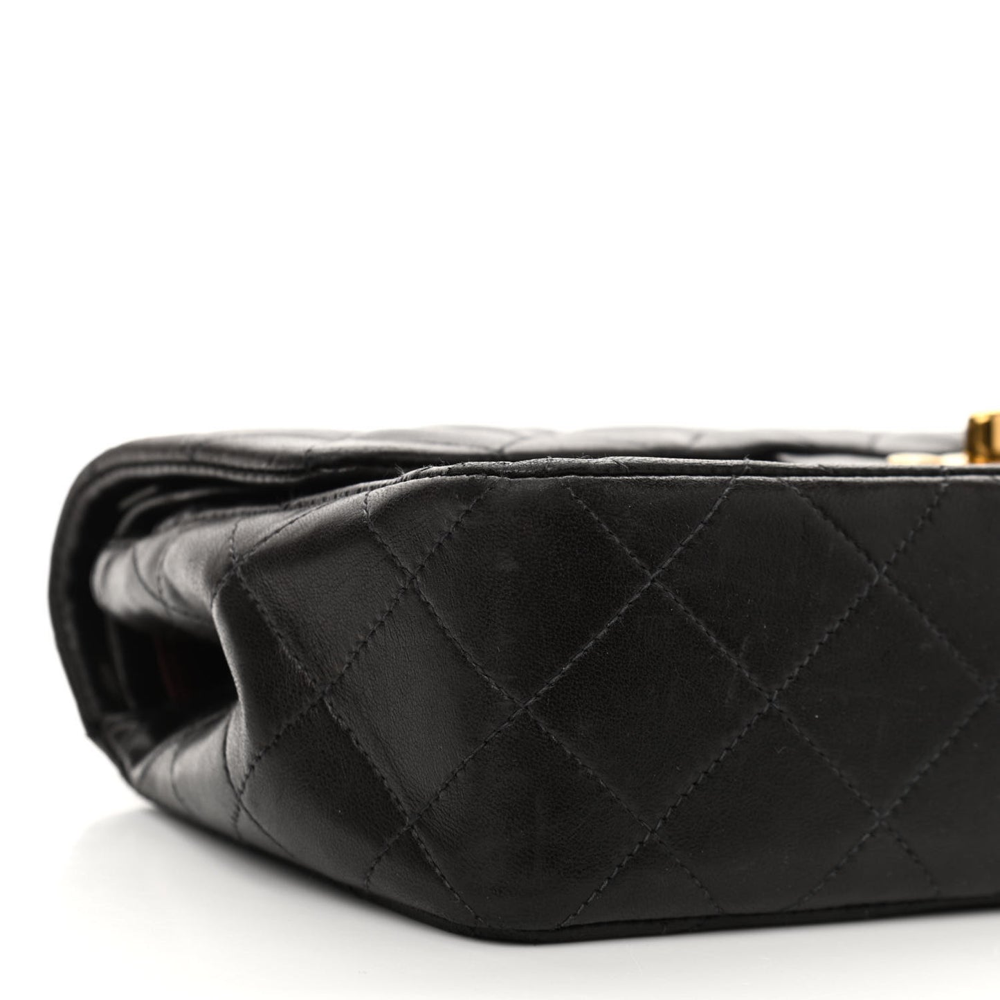 Lambskin Quilted Small Double Flap Black