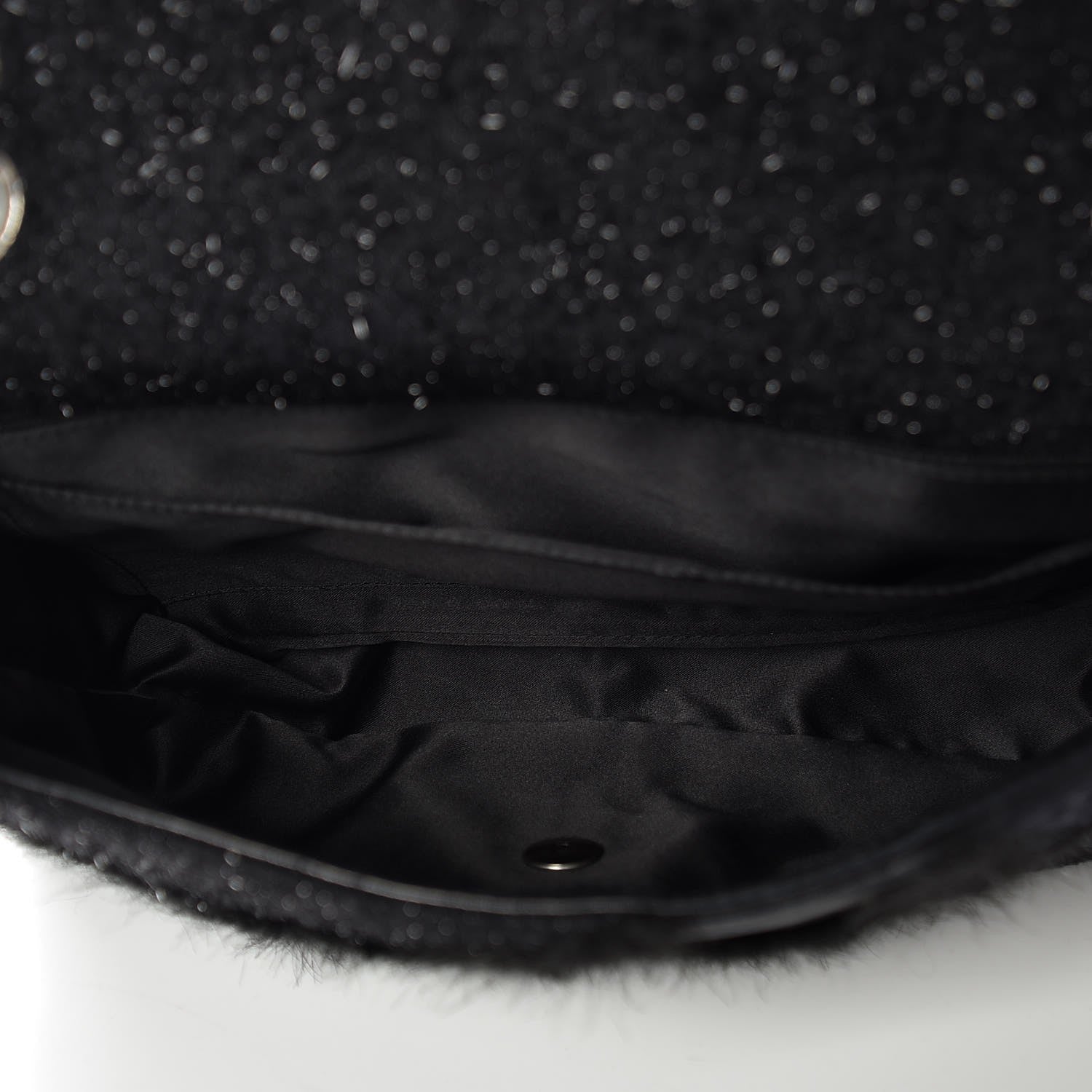 Chanel Tweed Faux Fur Patchwork Jumbo Single Flap Black 6 of 8